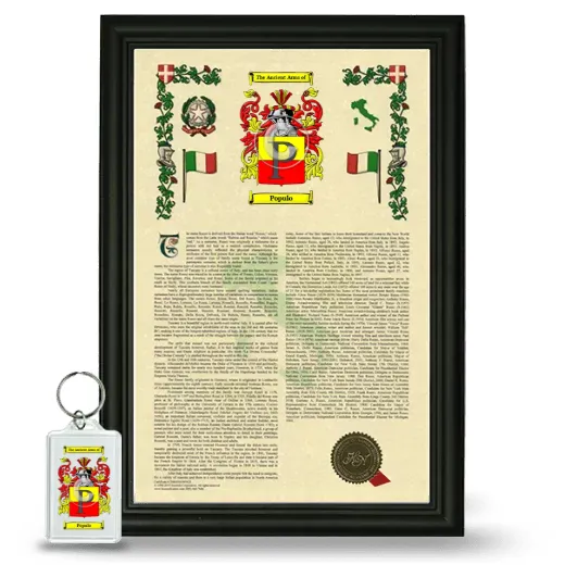 Populo Framed Armorial History and Keychain - Black