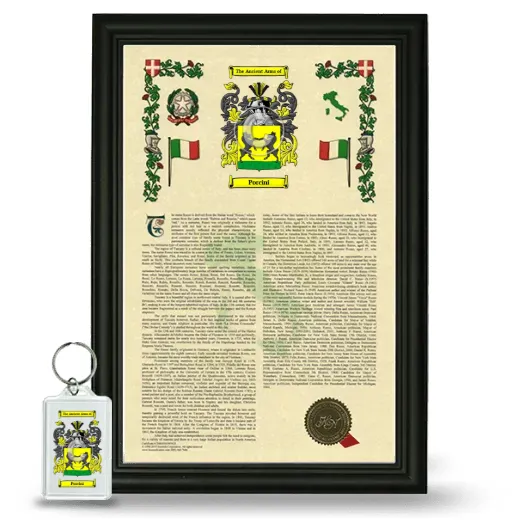 Porcini Framed Armorial History and Keychain - Black