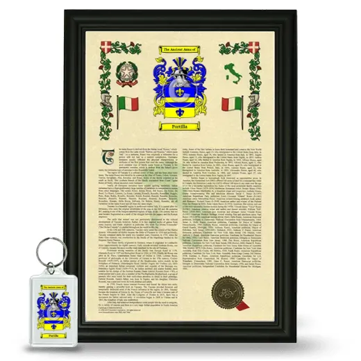 Portilla Framed Armorial History and Keychain - Black
