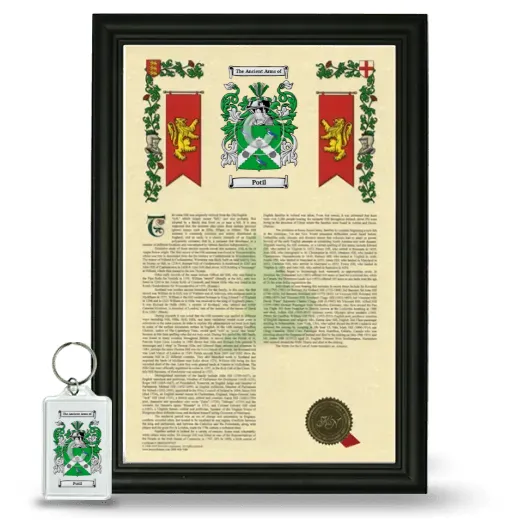 Potil Framed Armorial History and Keychain - Black