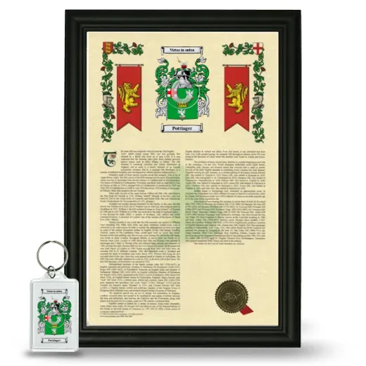 Pottinger Framed Armorial History and Keychain - Black