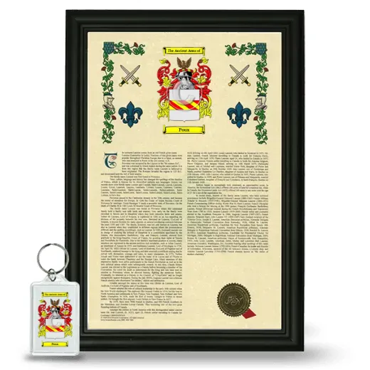Poux Framed Armorial History and Keychain - Black