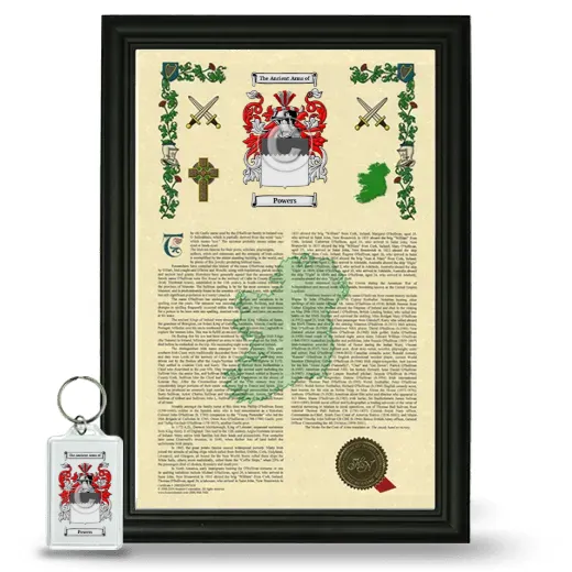 Powers Framed Armorial History and Keychain - Black