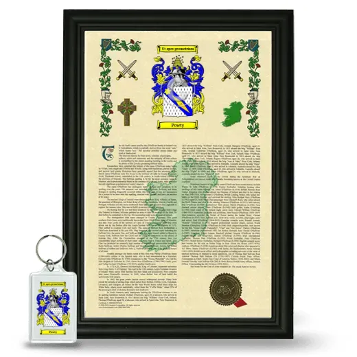 Powty Framed Armorial History and Keychain - Black