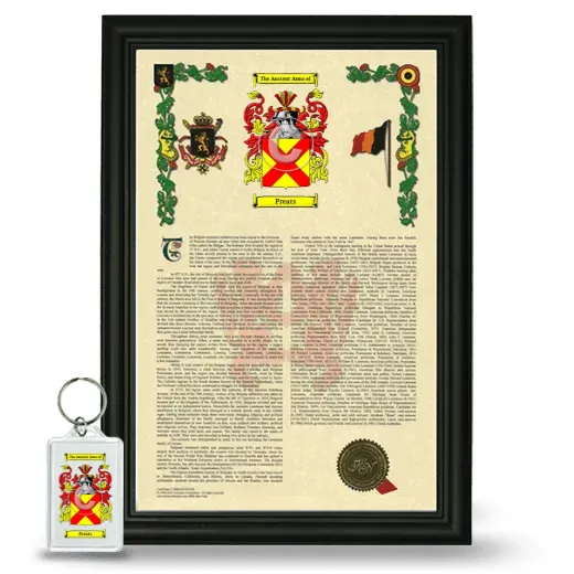Preats Framed Armorial History and Keychain - Black