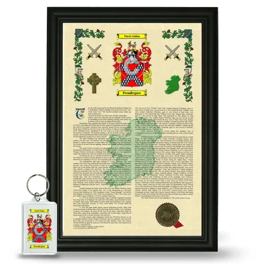 Prendregast Framed Armorial History and Keychain - Black