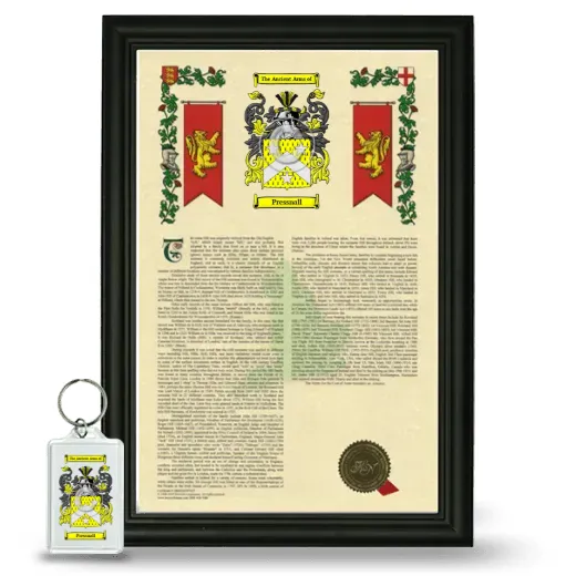 Pressnall Framed Armorial History and Keychain - Black