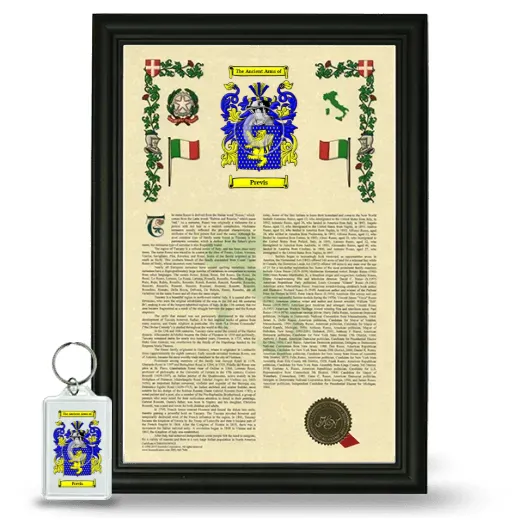 Previs Framed Armorial History and Keychain - Black