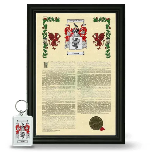 Prewitt Framed Armorial History and Keychain - Black