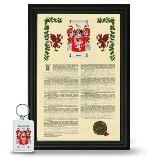 Prices Framed Armorial History and Keychain - Black