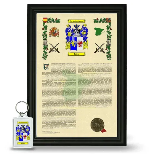 Prieta Framed Armorial History and Keychain - Black