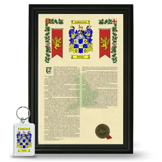 Pritchet Framed Armorial History and Keychain - Black