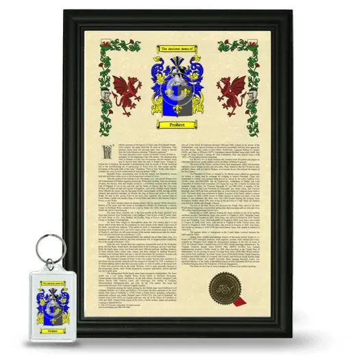 Probert Framed Armorial History and Keychain - Black