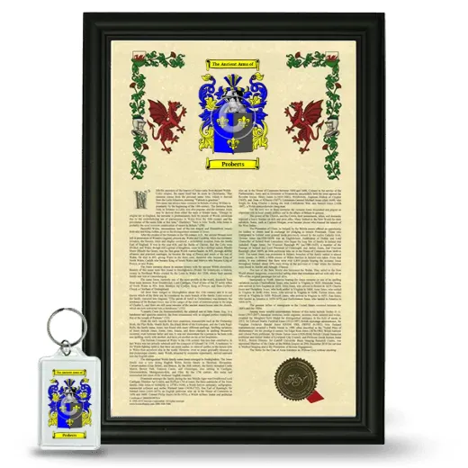 Proberts Framed Armorial History and Keychain - Black