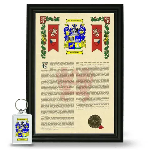 Prochazka Framed Armorial History and Keychain - Black