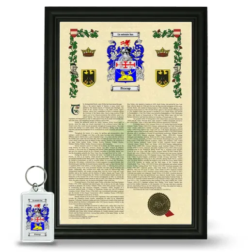 Procop Framed Armorial History and Keychain - Black