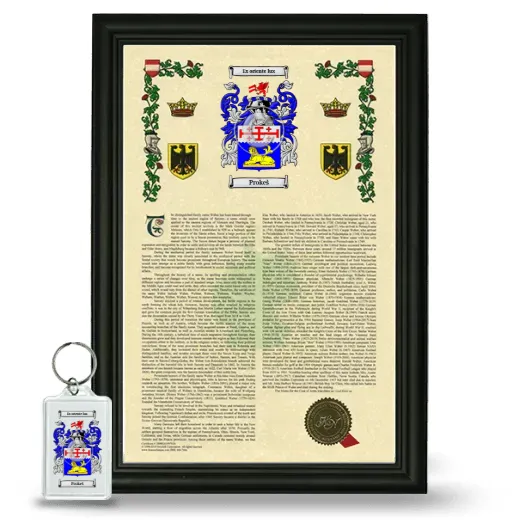 Prokeš Framed Armorial History and Keychain - Black