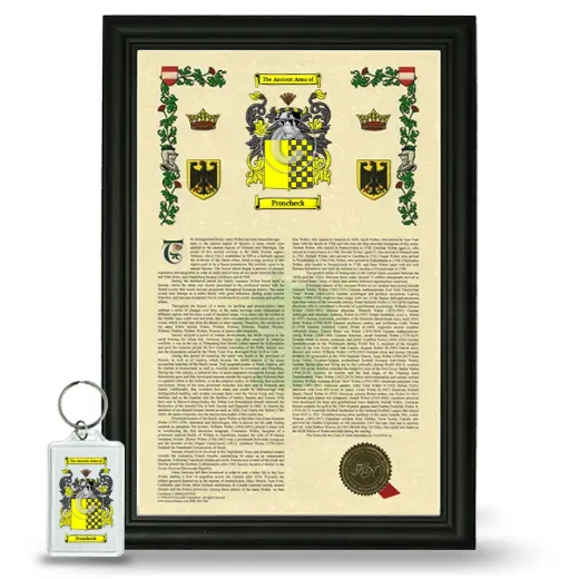 Proscheck Framed Armorial History and Keychain - Black