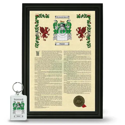 Prosser Framed Armorial History and Keychain - Black