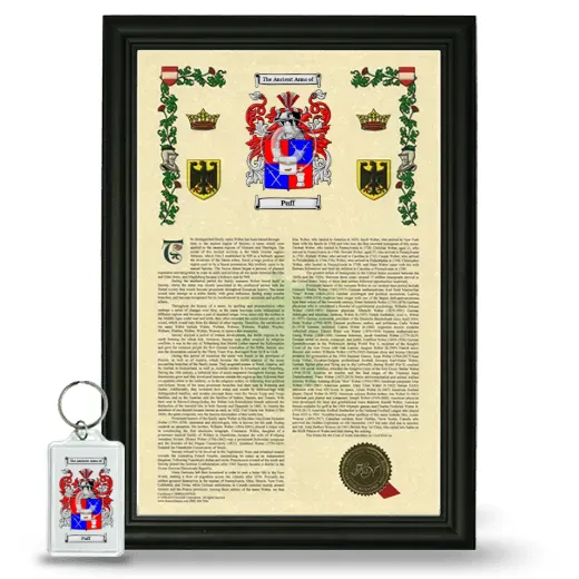 Puff Framed Armorial History and Keychain - Black