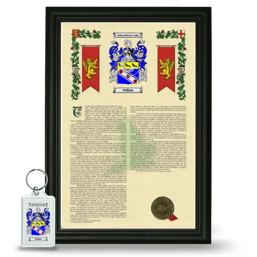 Pullom Framed Armorial History and Keychain - Black