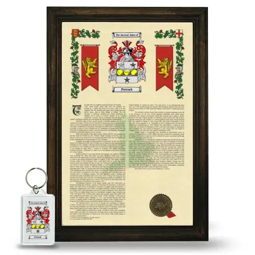 Puttock Framed Armorial History and Keychain - Brown
