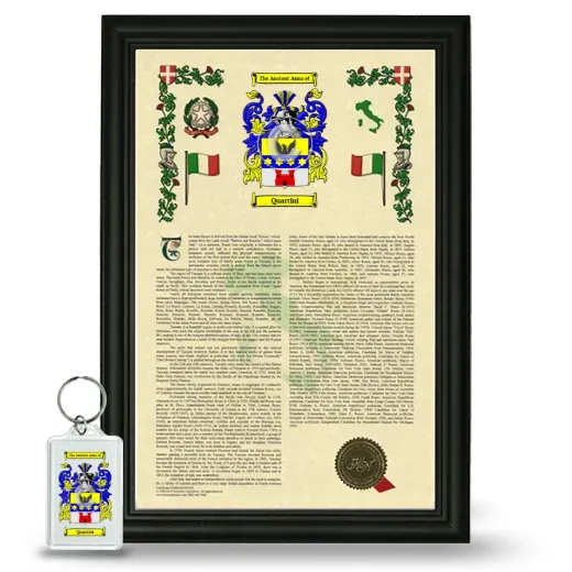 Quartini Framed Armorial History and Keychain - Black