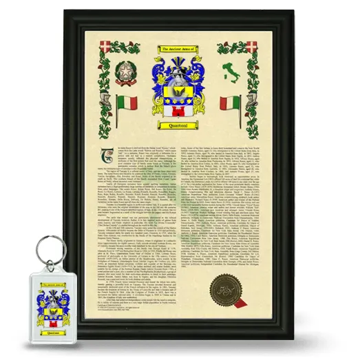 Quartoni Framed Armorial History and Keychain - Black