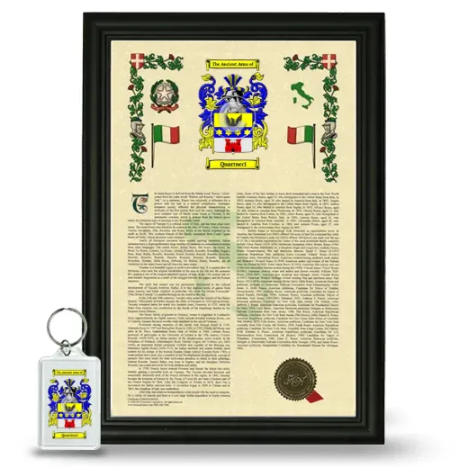 Quartucci Framed Armorial History and Keychain - Black