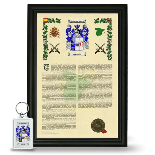 Quevedo Framed Armorial History and Keychain - Black
