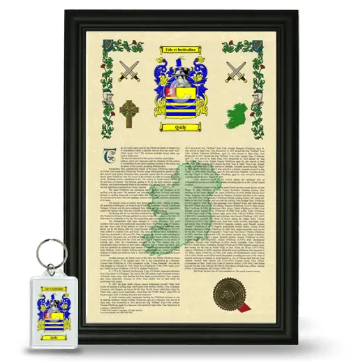 Quily Framed Armorial History and Keychain - Black