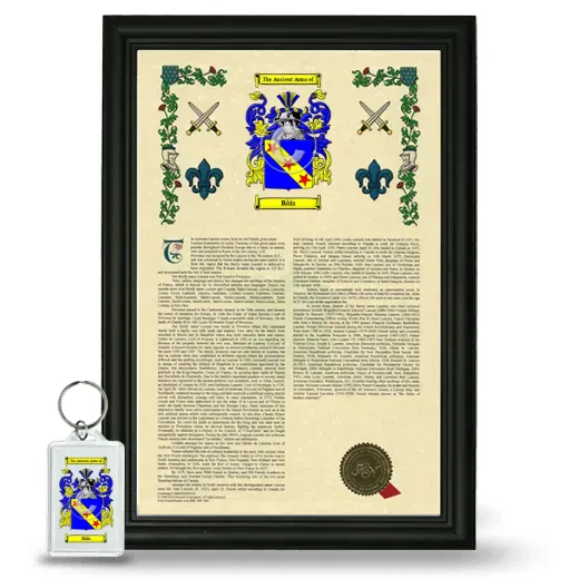 Ròis Framed Armorial History and Keychain - Black