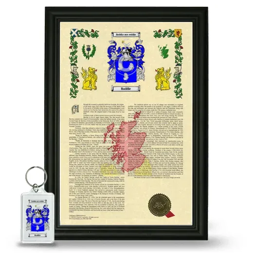 Raddie Framed Armorial History and Keychain - Black
