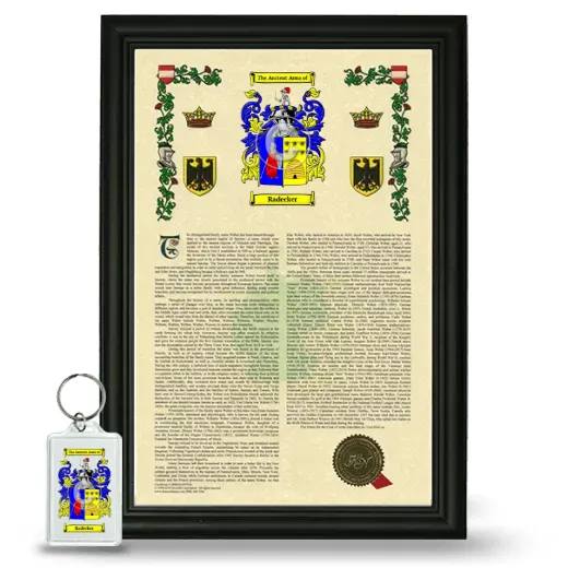 Radecker Framed Armorial History and Keychain - Black