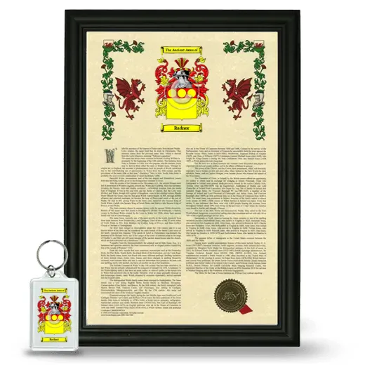 Radnor Framed Armorial History and Keychain - Black