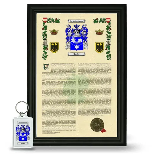 Raeder Framed Armorial History and Keychain - Black
