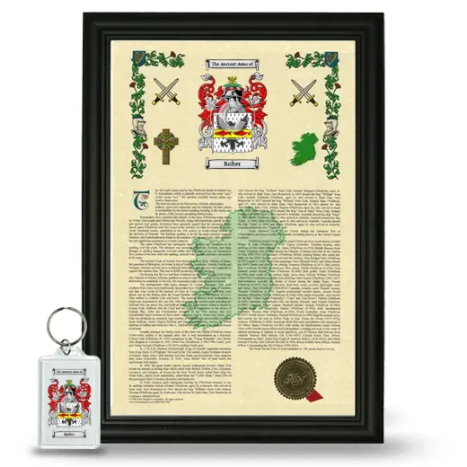 Rafter Framed Armorial History and Keychain - Black