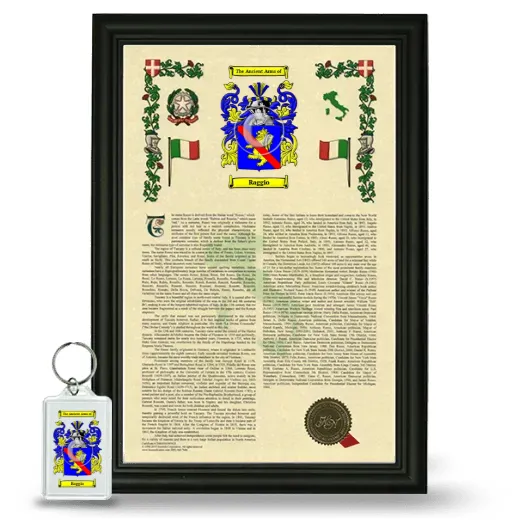 Raggio Framed Armorial History and Keychain - Black