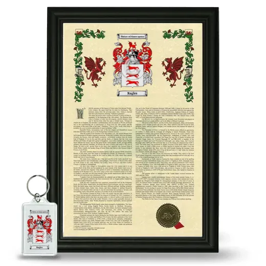 Ragles Framed Armorial History and Keychain - Black