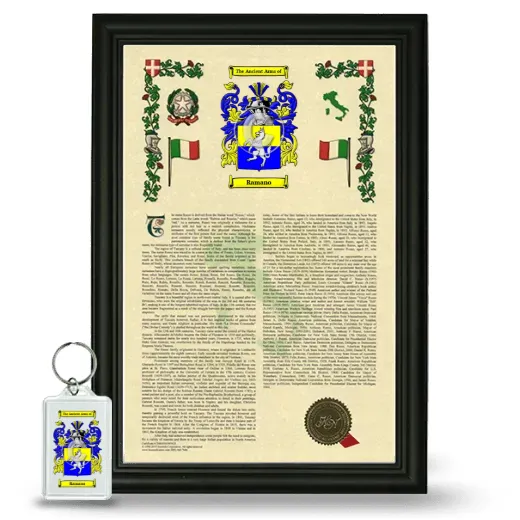 Ramano Framed Armorial History and Keychain - Black