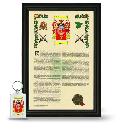 Rams Framed Armorial History and Keychain - Black