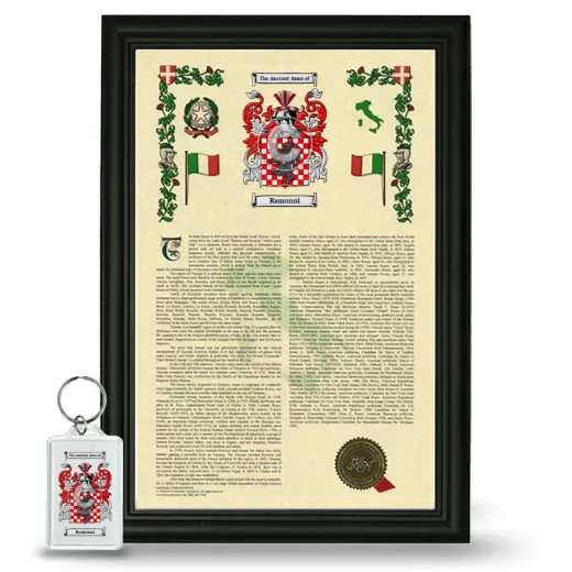 Ramunni Framed Armorial History and Keychain - Black