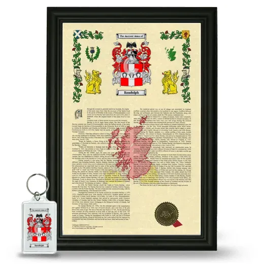 Randulph Framed Armorial History and Keychain - Black