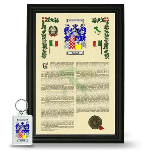 Raphael Framed Armorial History and Keychain - Black