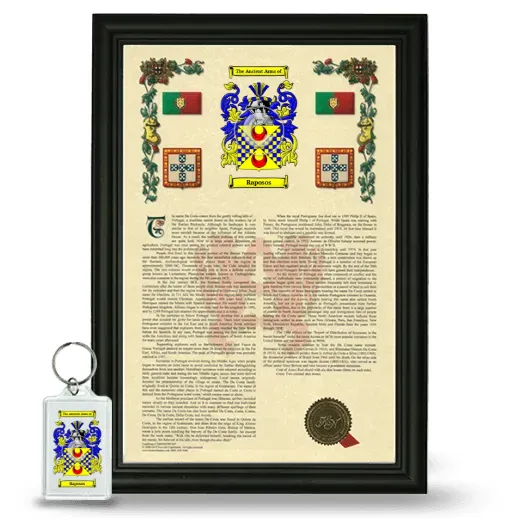 Raposos Framed Armorial History and Keychain - Black