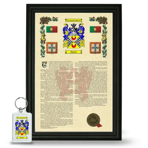 Rapozo Framed Armorial History and Keychain - Black