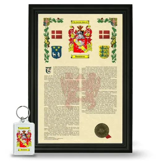 Rasmuson Framed Armorial History and Keychain - Black