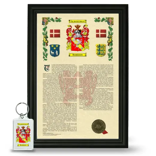 Rasmussen Framed Armorial History and Keychain - Black
