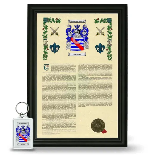 Rateaux Framed Armorial History and Keychain - Black