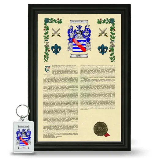 Rattier Framed Armorial History and Keychain - Black